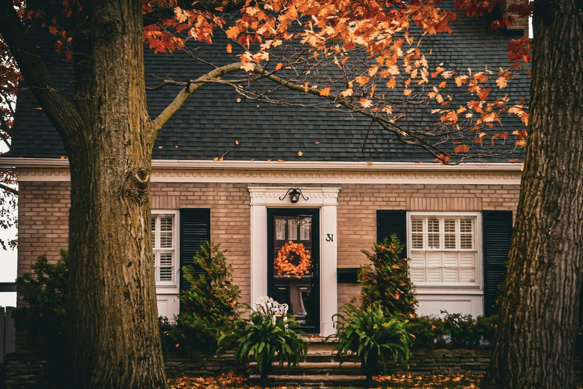 house with fall colors